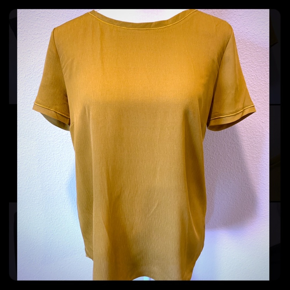 Ann Taylor Mustard Dressy Tee